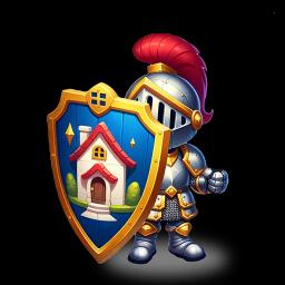 Knight holding a shield with a house crest